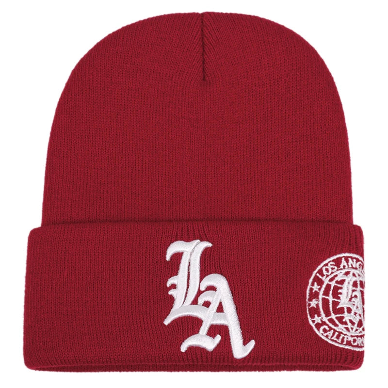 Moda chapéu de malha carta la terra bordado hip-hop chapéu gorros chapéu masculino feminino
