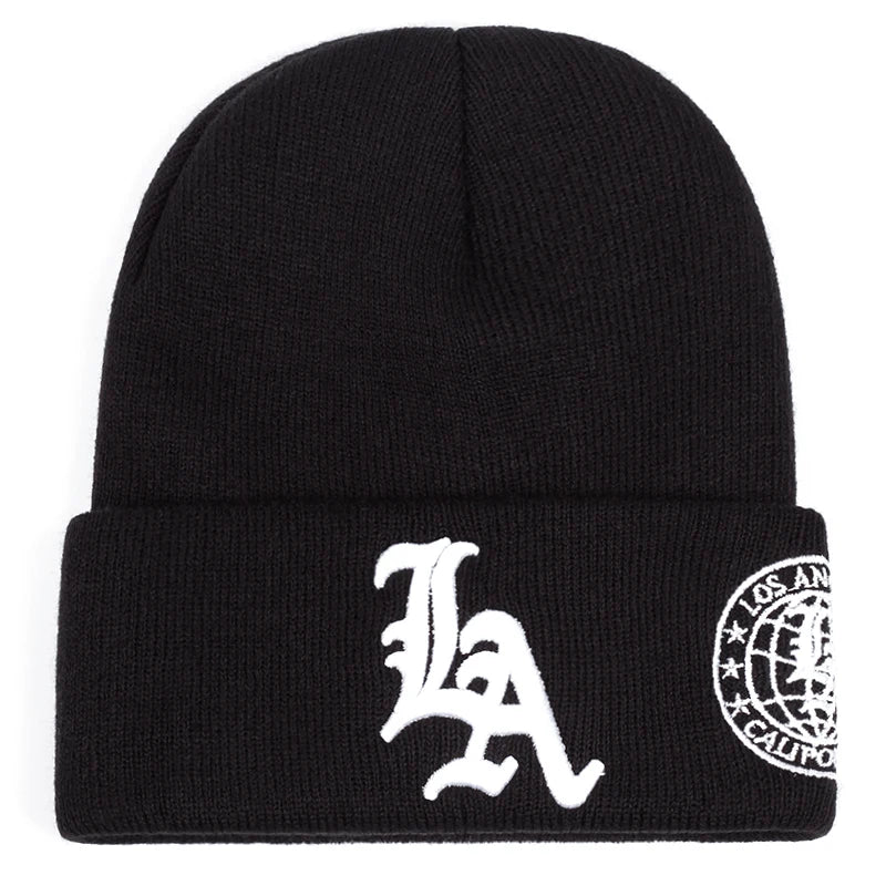 Moda chapéu de malha carta la terra bordado hip-hop chapéu gorros chapéu masculino feminino